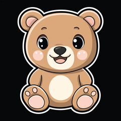 Cute Cartoon Teddy Bear Smiling