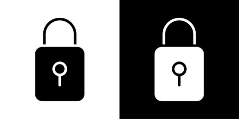 Lock icons vector set in solid flat style