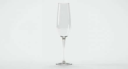 Fototapeta premium Elegant champagne flute isolated, pristine clarity, studio lit celebration, minimalism