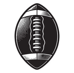 American football ball icon silhouette vector illustration on white background.