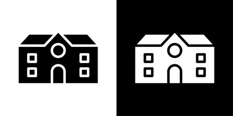 school icons vector set in solid flat style