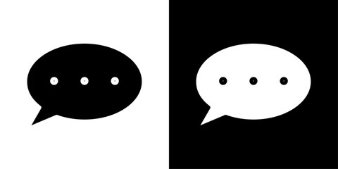 Speech bubble icons vector set in solid flat style