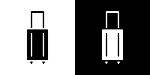 Suitcase icons vector set in solid flat style