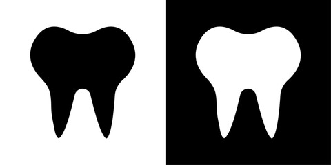 Tooth icons vector set in solid flat style
