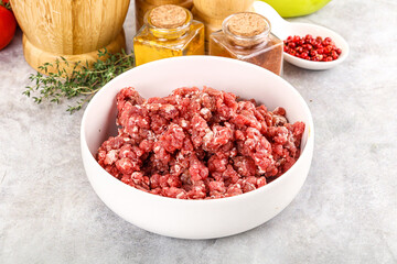 Raw beef minced meat for cooking