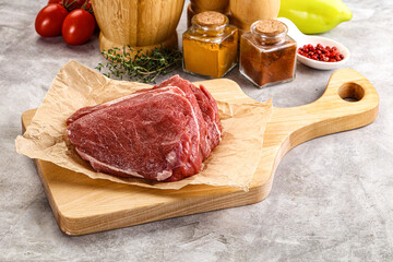 Raw beef piece for cooking
