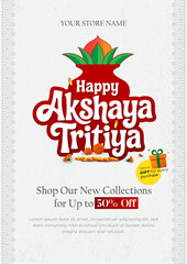 Akshaya Tritiya Festival Offer Poster Design Background Template Illustration in A4 Size Ratio