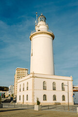 Lighthouse of the port of Malaga, Spain
