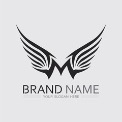 Wings logo and animal wings icon sign stock logo design graphic illustration