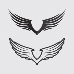 Wings logo and animal wings icon sign stock logo design graphic illustration