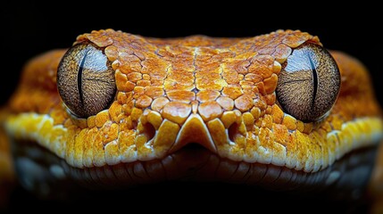 Fototapeta premium Close-up of a vibrant orange gecko's face, showcasing intricate textures and striking eyes