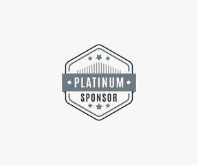 Hexagon Platinum Sponsor Badge, Vector illustration