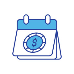 Calendar With Dollar Sign icon isolated on a white background. Vector illustration.