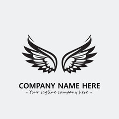 Obraz premium Wing illustration black and white for logo company vector image 