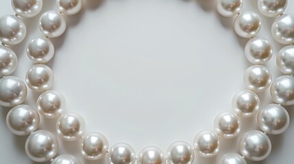 Obraz premium Elegant White Pearl Necklace Frame Background Luxury Jewelry Image