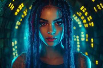 A technical-savvy individual, confidently stationed at a modern desk, reveals a capacity to balance data analytics with overarching objectives. The sharp lighting prevents shadows, showcasing 