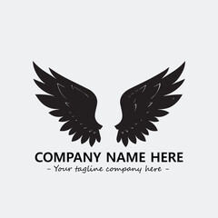 Obraz premium Wing illustration black and white for logo company vector image 
