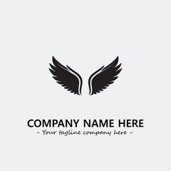 Wing illustration black and white for logo company vector image
