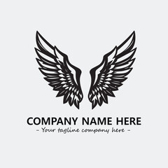 Wing illustration black and white for logo company vector image
