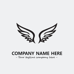 Obraz premium Wing illustration black and white for logo company vector image 