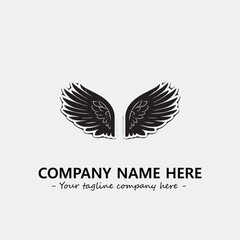 Obraz premium Wing illustration black and white for logo company vector image 