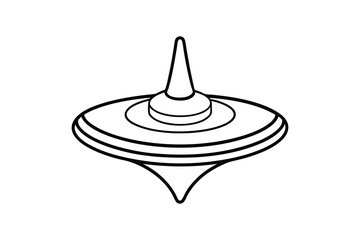 Line art illustration of a spinning top toy icon