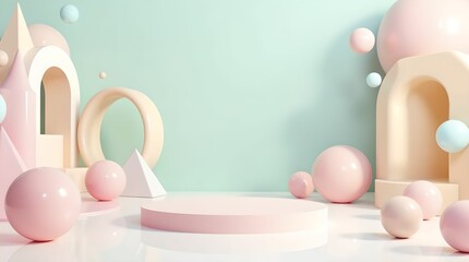 Fototapeta premium Podium, abstract stage with pastel colors