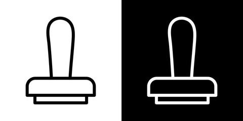 Approval stamp icons vector set in stroke line style