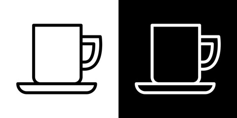 Coffee icons vector set in stroke line style