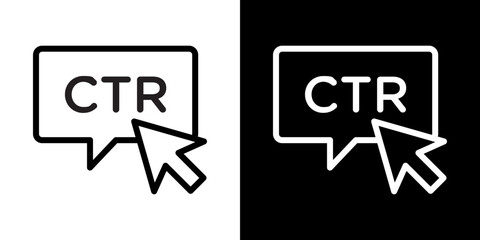 CTR icons vector set in stroke line style