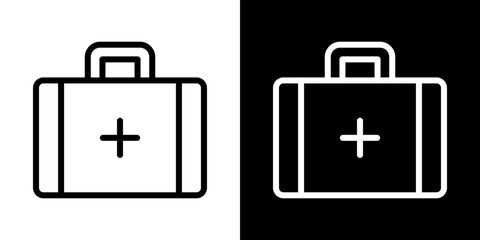 First aid icons vector set in stroke line style