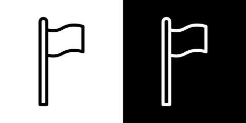 Flag icons vector set in stroke line style