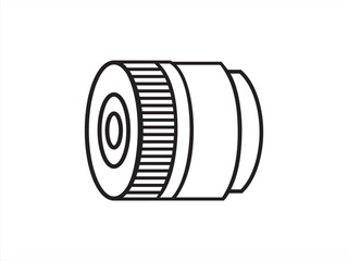Lens, Equipment, Camera, Focus, Photography line icon vector isolated white