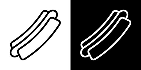 Hot dog icons vector set in stroke line style