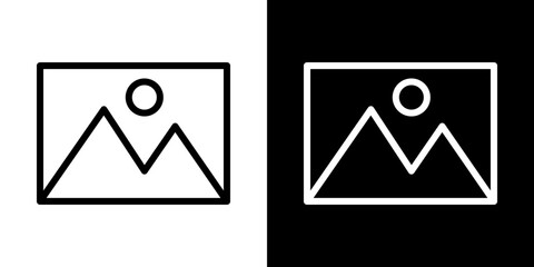 Image icons vector set in stroke line style