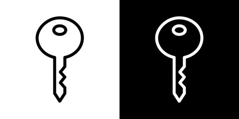 key icons vector set in stroke line style