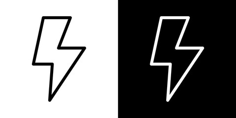 Fototapeta premium Lightning icons vector set in stroke line style