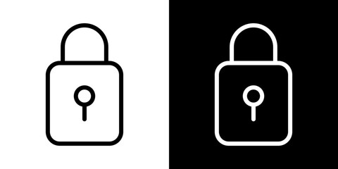 Lock icons vector set in stroke line style