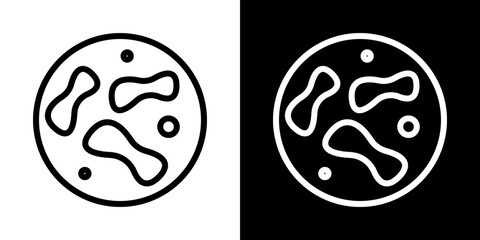 Microorganism icons vector set in stroke line style