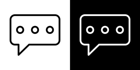 Message icons vector set in stroke line style