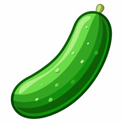 green cucumber isolated on white