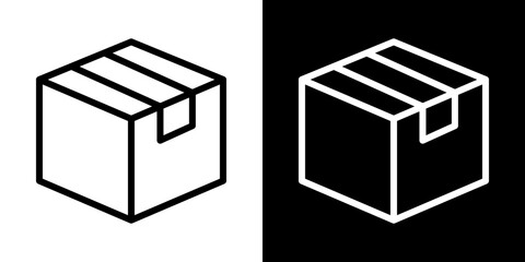 Package icons vector set in stroke line style