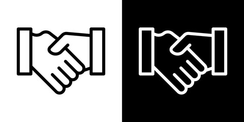 Partnership icons vector set in stroke line style