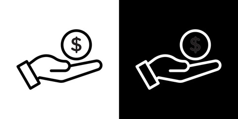 Profit icons vector set in stroke line style