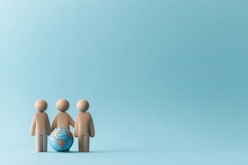 capture minimalistic family scene celebrating global day of parents featuring symbolic objects like small globe or