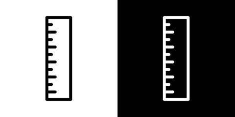 Ruler icons vector set in stroke line style