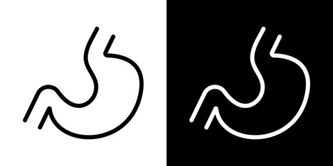 Stomach icons vector set in stroke line style