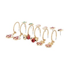 Festive Holiday Earrings Collection - Christmas Jewelry Designs + Clipping Path. Cut out Earrings Isolated On Transparent Background