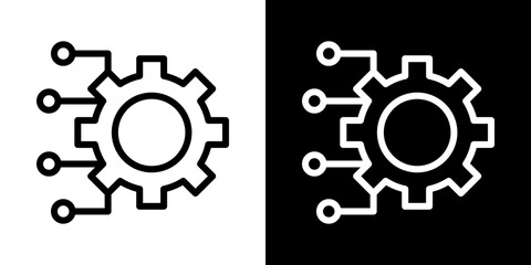 Technology icons vector set in stroke line style