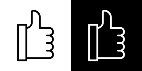 thumbs up icons vector set in stroke line style